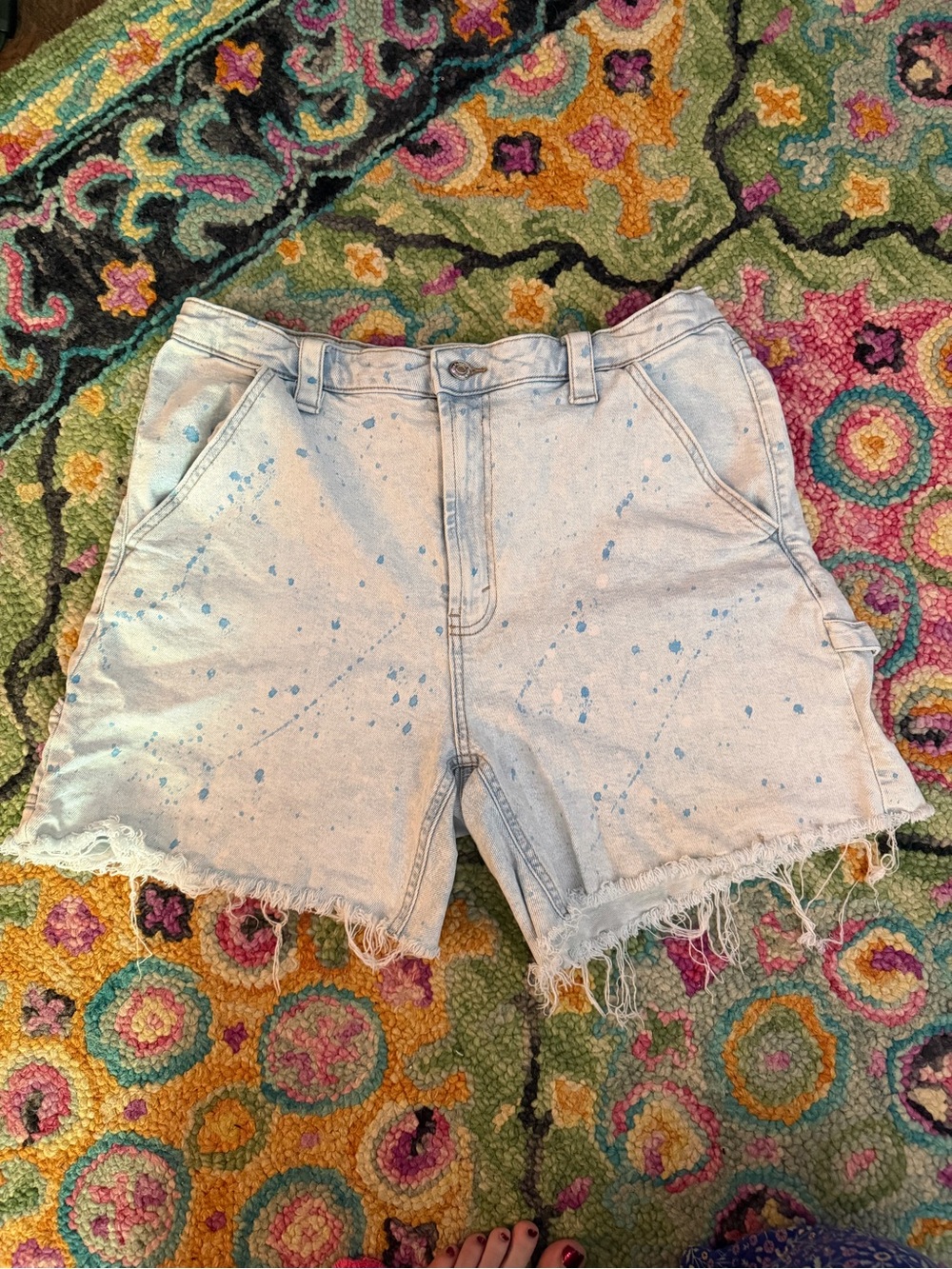 Wild Fable Light Blue Splatter Denim Shorts - Women's